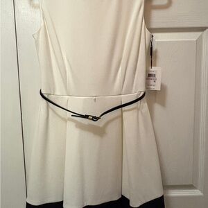 Calvin Klein White and Black Mini Dress